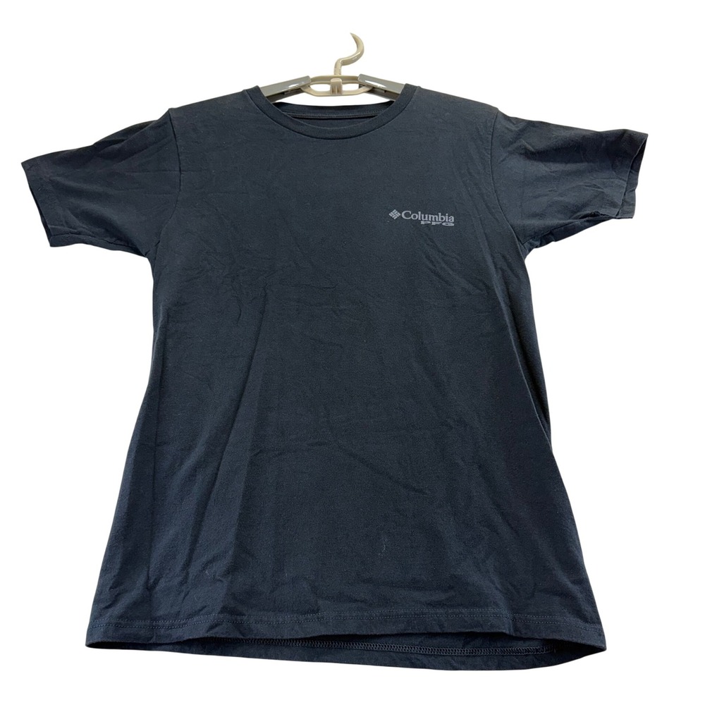 Columbia T-Shirt Mens Small Black PFG Short Sleeve Cotton Crew Neck Outdoor Tee